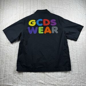 GCDS Rick & Morty Bowling Shirt Men's S black Luxury Embroidery Graphic Print